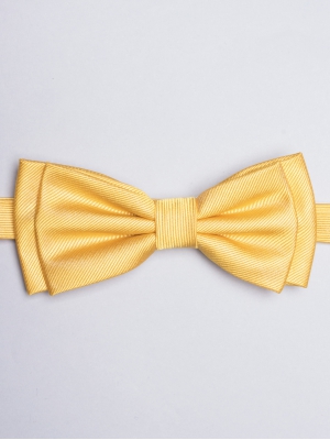 Plain bright yellow bow tie 