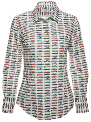 Women's shirt with vintage cars prints