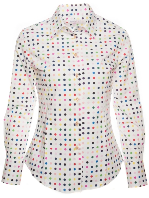 Women's shirt with multicolor dots prints