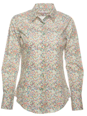 Women's shirt with multicolor houndstooth prints