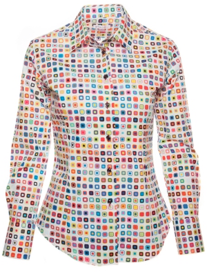 Women's shirt with cubic retros prints