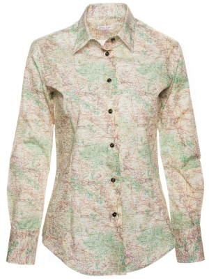 Women's shirt with map prints