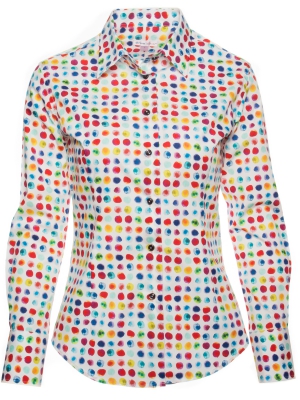 Women's shirt with watercolor dots prints