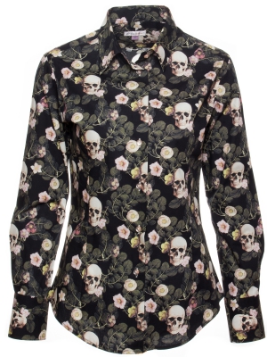 Women's shirt with vanities and flowers prints