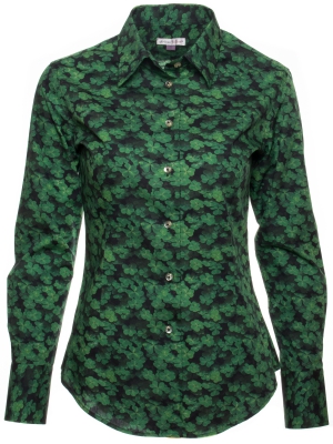 Women's shirt with green clovers prints
