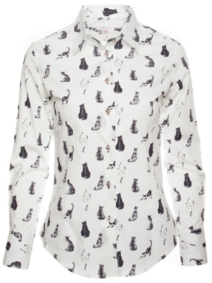 Women's shirt with cats prints