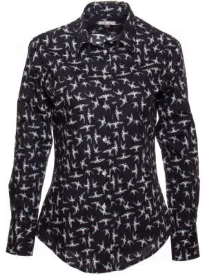 Women's shirt with swallows prints