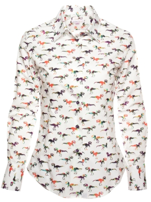 Women's shirt with dinosaurs prints