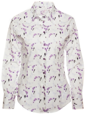 Women's shirt with orchid flowers prints