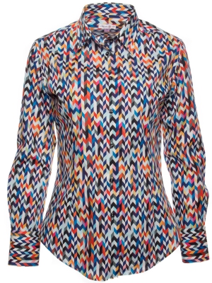 Women's shirt with multicolor chevrons prints