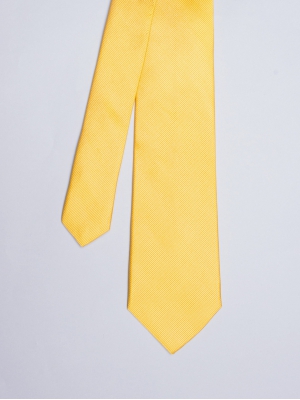 Cravate unie jaune vif