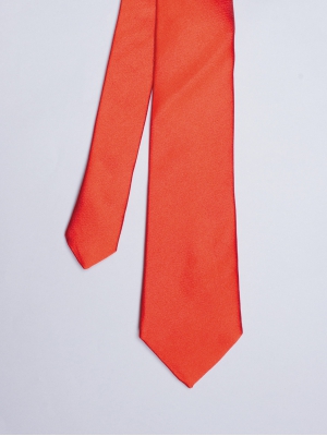 Cravate unie orange
