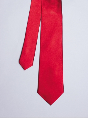 Cravate unie rouge vif