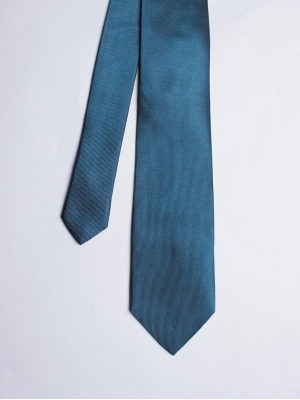 Cravate unie bleu canard foncé