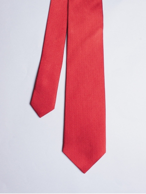 Cravate rouge à points bleus