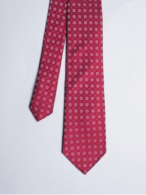 Cravate bordeaux avec motifs cercles