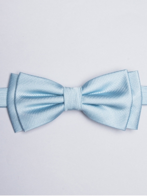 Plain light blue bow tie