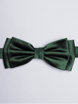 Plain forest green bow tie 
