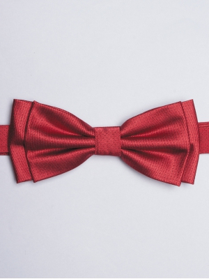 Red bow tie with blue dots