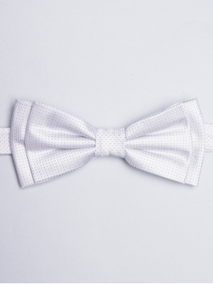 Grey bow tie with blue dots