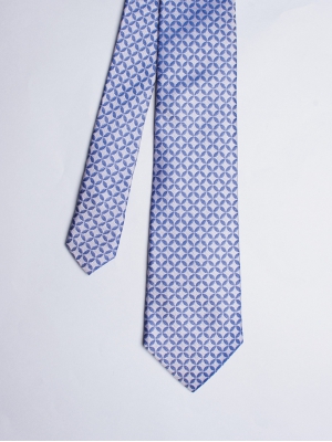 Cravate grise avec motifs rosaces