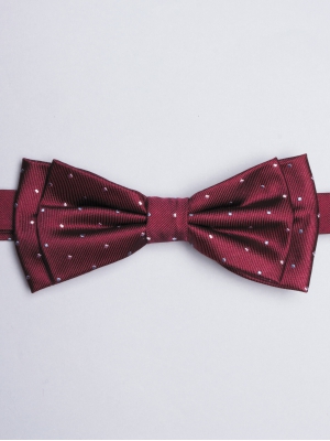 Burgundy bow tie with micro squares