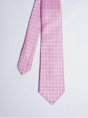 Cravate rose avec motifs rosaces