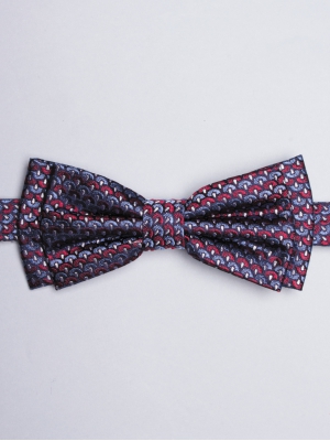 Bow tie with blue and red woven patterns