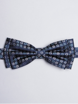 Navy blue tie with little circle patterns
