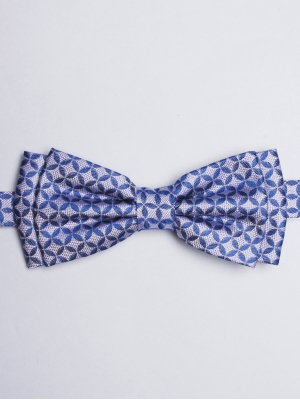 Grey bow tie with rosette patterns