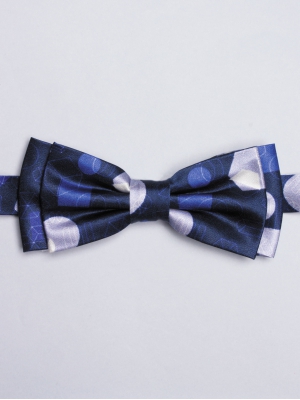 Navy blue tie with geometrical shape prints