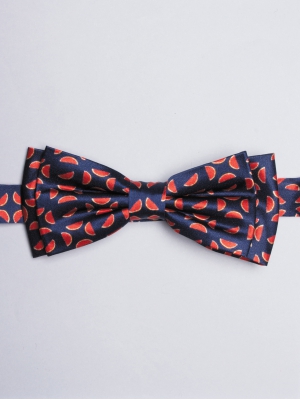 Blue bow tie with grapefruit print