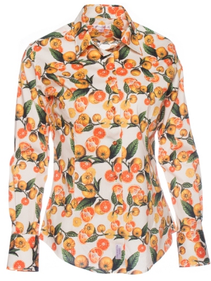 Women's shirt with orange tree print