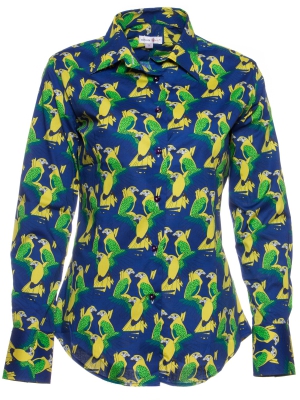 Women's shirt with parrots print 