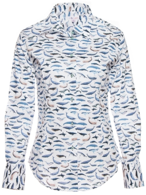 Women's shirt with whale print