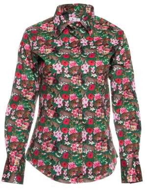 Women's shirt with leopard print
