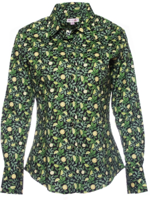 Women's shirt with lemon tree print