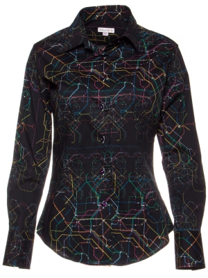 Women's shirt with metro line print 