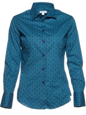 Women's shirt with blue geometrical shape print 
