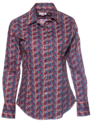 Women's shirt with geometrical square print