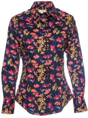 Women's shirt with orchid print