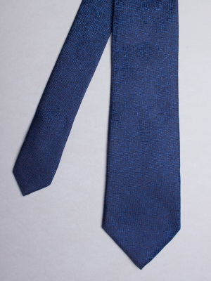Cravate bleue effet moucheté
