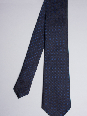 Night blue tie with emboss effect