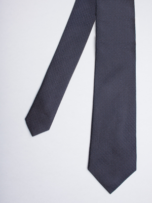Night blue tie with triangle patterns
