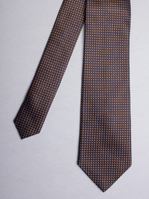 Blue tie with yellow dots patterns