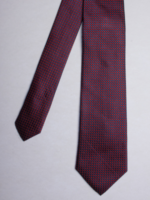 Blue tie with red dots patterns