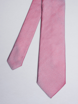 Red tie with grey patterns