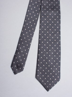 Cravate grise anthracite à motifs balles