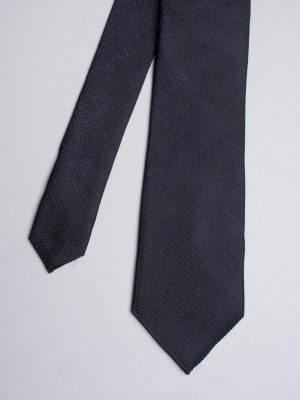 Night blue tie with weaving