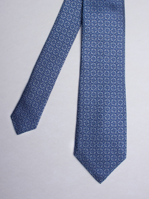 Blue tie with propellers patterns